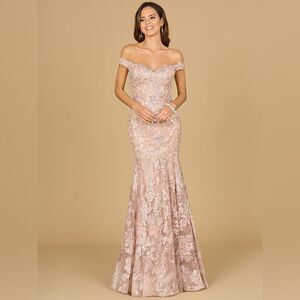 LARA OFF SHOULDER MERMAID BEADED GOWN